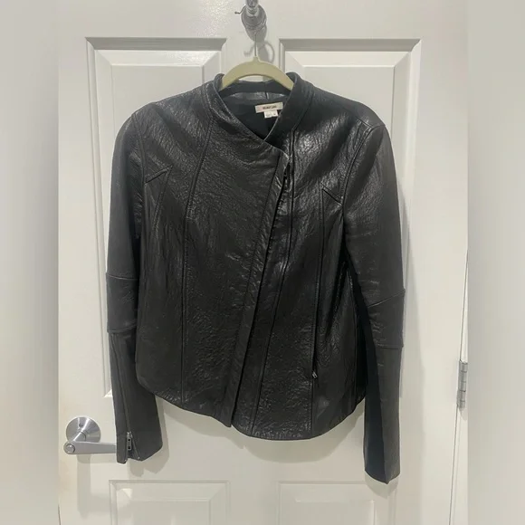 Helmut Lang 100% Lamb Leather Asymmetrical Jacket Size M - Picture 2 of 15